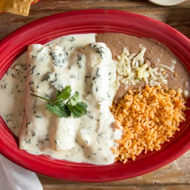 Lunch Popeye Enchiladas.